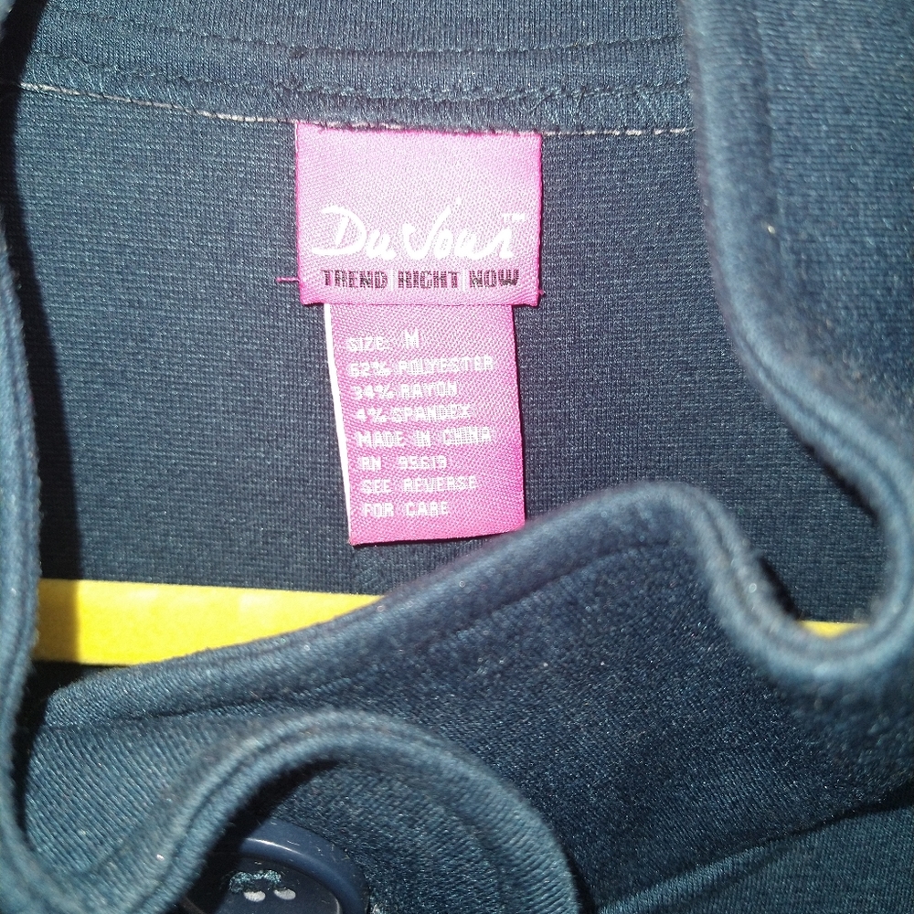Du Jour teal blue jacket heavy warm babydoll dress style - Picture 2 of 5